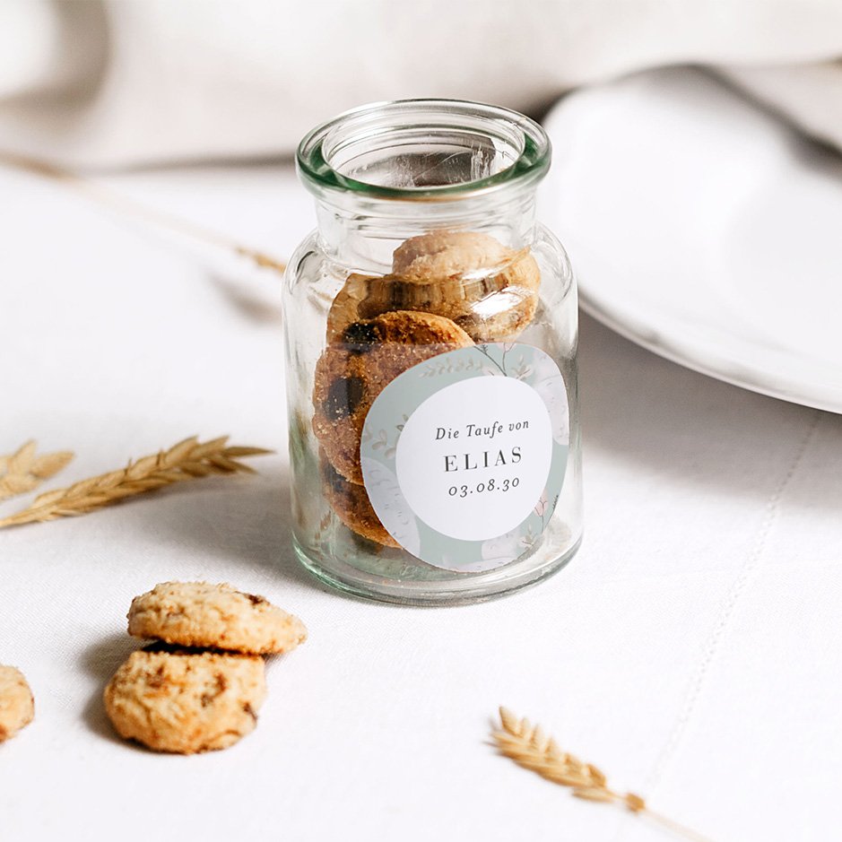 Große runde Aufkleber Taufe