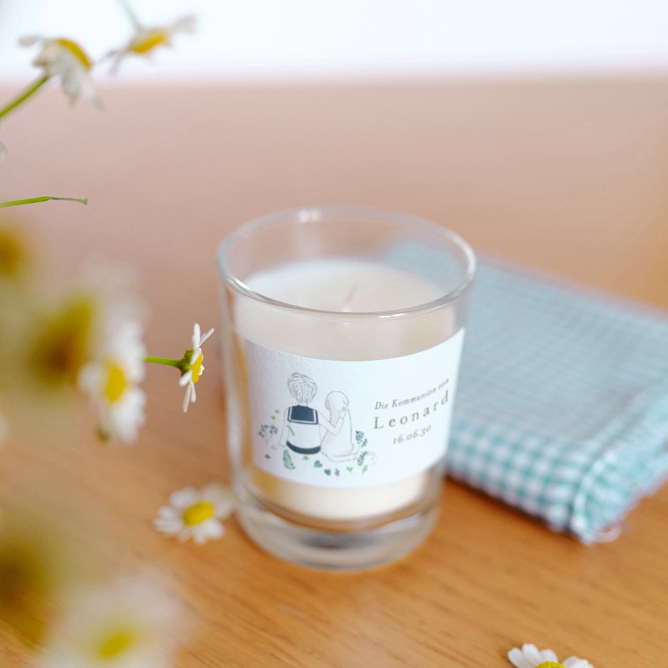 Kleine Duftkerze Kommunion