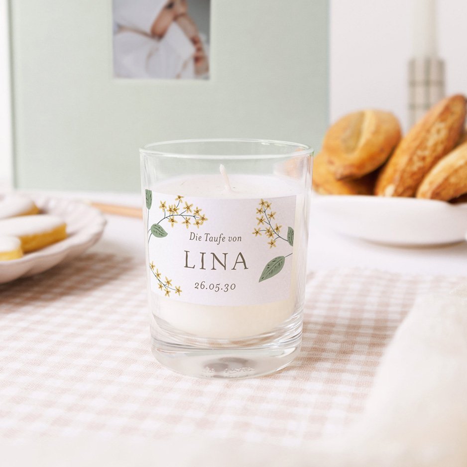 Kleine Duftkerze Taufe
