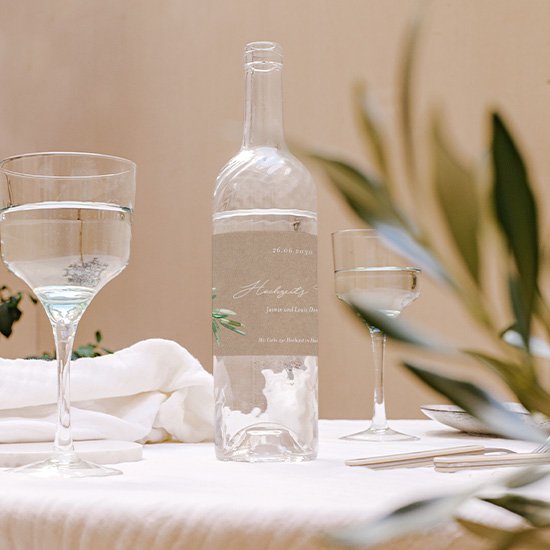 Flaschenetikett Hochzeit