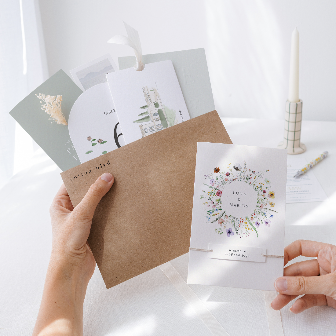 1. Musterkarten-Set Hochzeit oder Geburt
