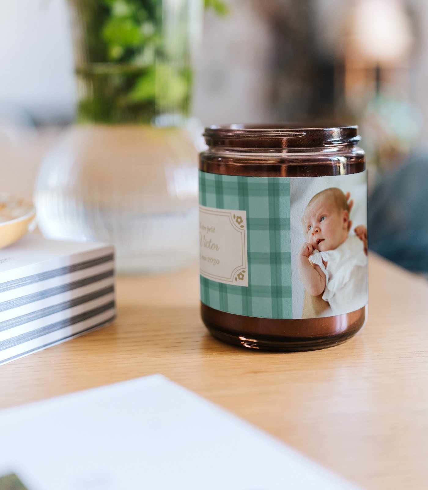 Kerze im Apothekerglas