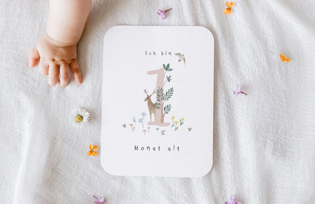 Meilensteinkarten Babys erstes Jahr